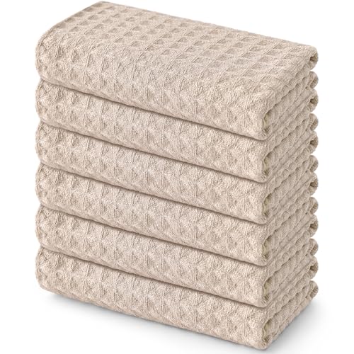 Microfiber Waffle Weave Kitchen Towels (6 Count)