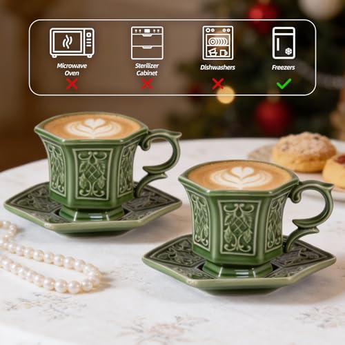 Tea Cups and Saucers Set of 2 (2 Count)