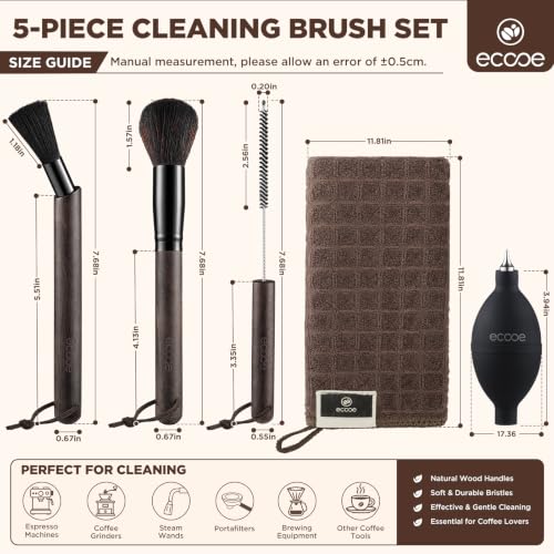 5Pcs Espresso Machine Coffee Grinder Cleaning Kit for Coffee Maker