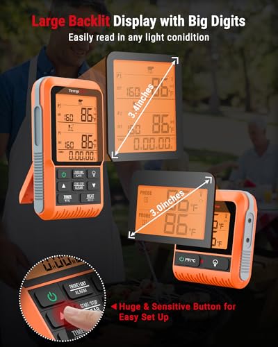 TempSync 500FT Wireless Meat Thermometer for Grilling and Smoking