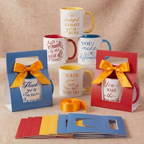 6 Set Employee Appreciation Gifts 12 oz Thank You Mug and Mug Box (6 Count)