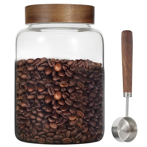 Large Glass Coffee Jars with Spoons 60 oz