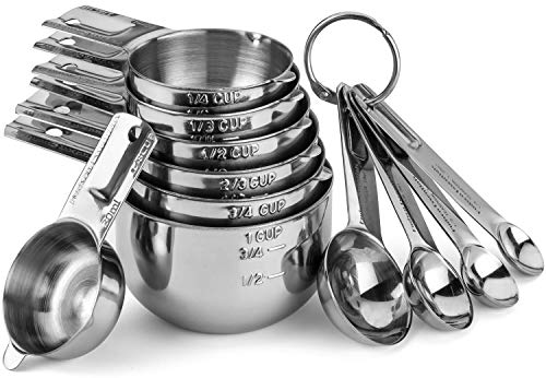Stainless Steel Measuring Cups and Spoons Set