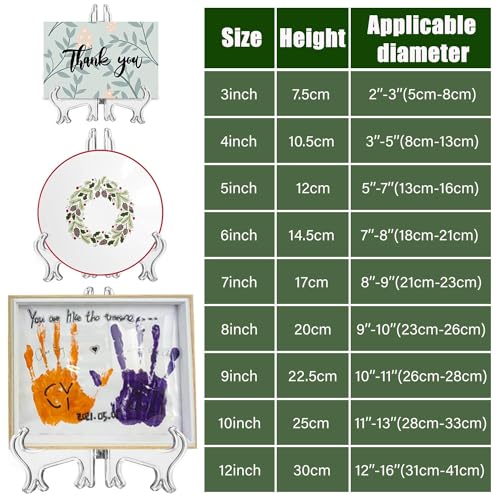 6 Pack 10 Inch Clear Plastic Easels or Stand