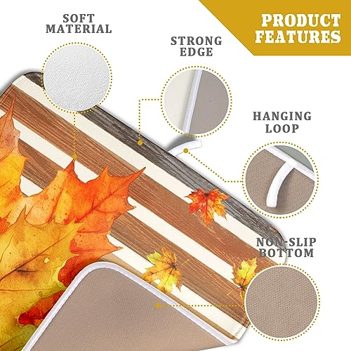 Autumn Golden Maple Leaf Dish Drying Mat for Kitchen Counter