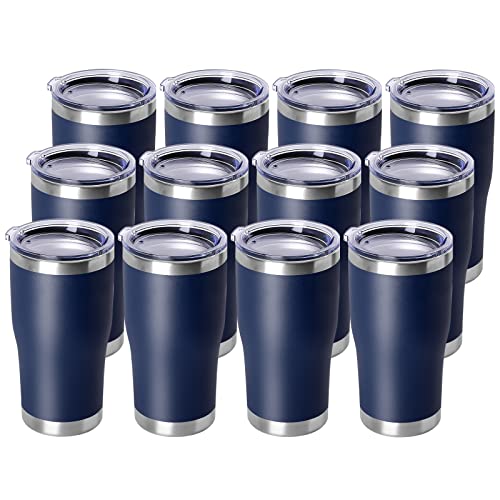 20oz Tumbler with Lid Stainless Steel Tumblers Bulk (12 Count)