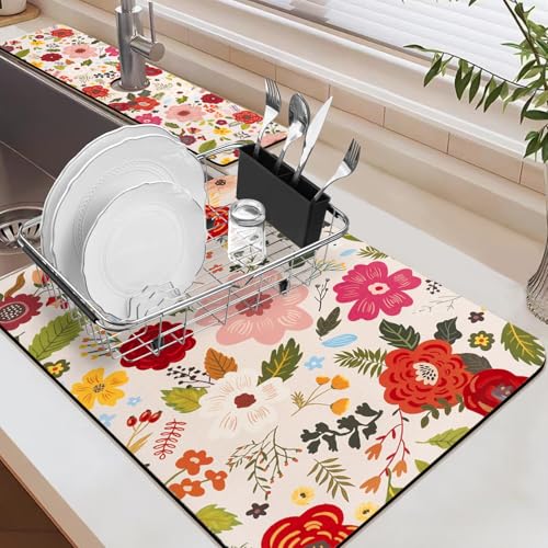 19.5" x 12" Dish Drying Mat & 24" x 5.5" Sink Splash Guard
