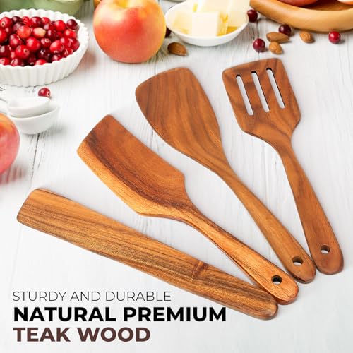 Premium Teak Wood Spatula Set