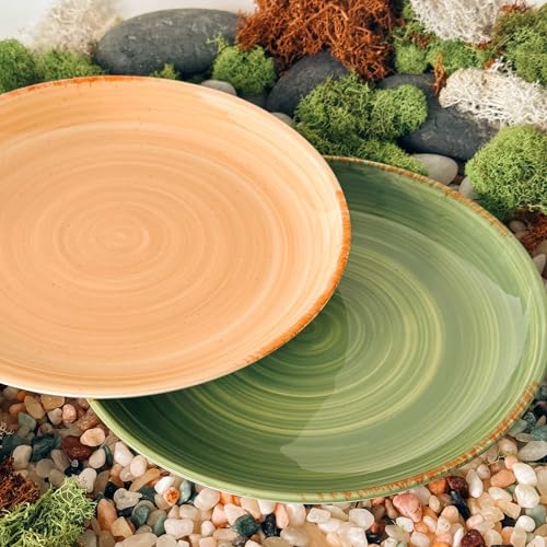 Ceramic Helix Swirl Dinner Plates Set of 6 (6 Count)
