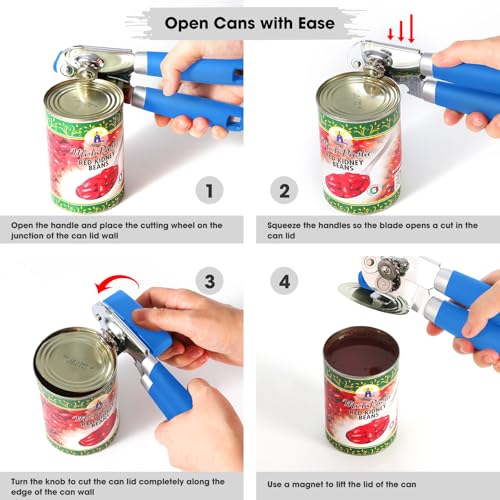 Heavy Duty Hand Can Opener Manual with Magnet