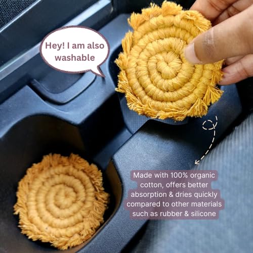 Cotton Car Coasters for Cup Holders (2 Count)