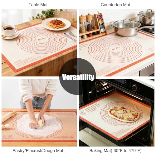 Silicone Pastry Mat 36X24 Inch Baking Mat for Counter Dough Rolling Mat