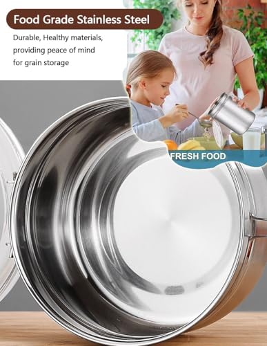 Stainless Steel Food Container with Clear Lids Airtight Container Stackable Small Canisters Kitchen Pantry Storage for Cereal