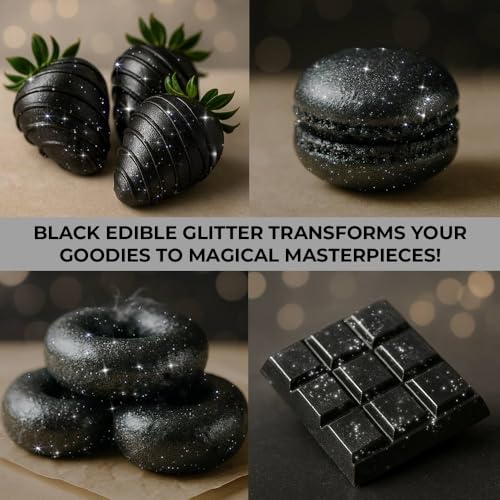 Bulk 20g Black Edible Glitter for Drinks