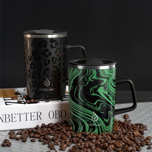 16 oz Insulated Coffee Mug with Lid and Handle