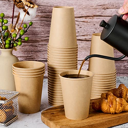 100 Pack 12 oz Kraft Paper Coffee Cups
