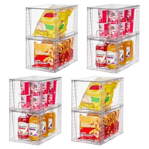 8 Pack Large Stackable Storage Drawers (8 Count)