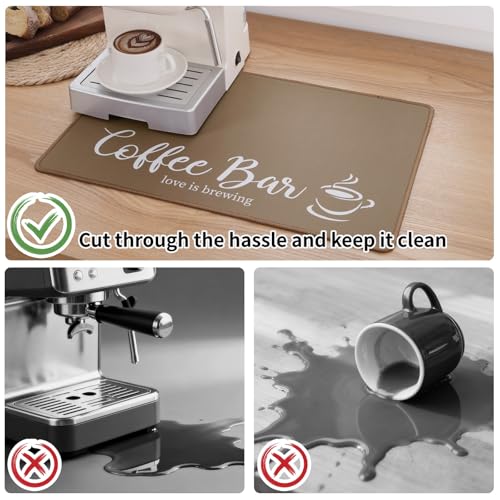 Coffee Mat 2 Pack 12x19 Inch Absorbent Non (2 Count)