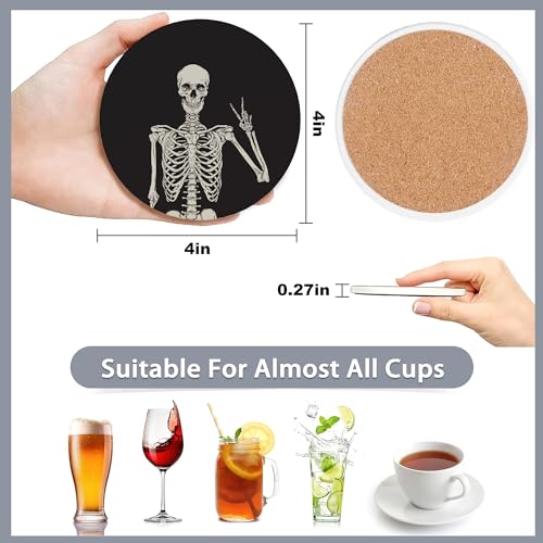 Drink Coasters Set of 6 with Holder