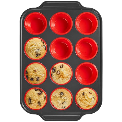Silicone Muffin Pans for Baking with Metal Frame