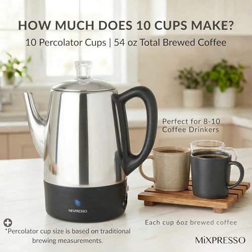 10 Cup Electric Percolator Coffee Pot