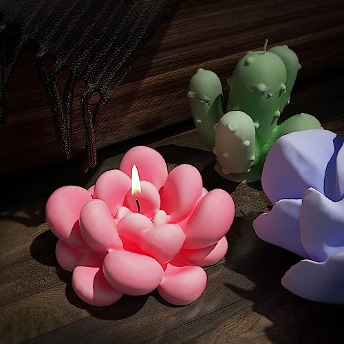 16 Pack Flower Succulent Candle Mold Resin Casting Silicone Molds for Home Decor & Candle Making Wave Spiral Mold
