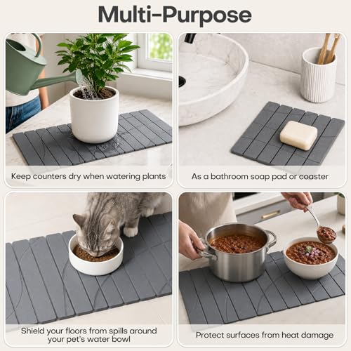 Extra Large Stone Dish Drying Mat for Kitchen Counter