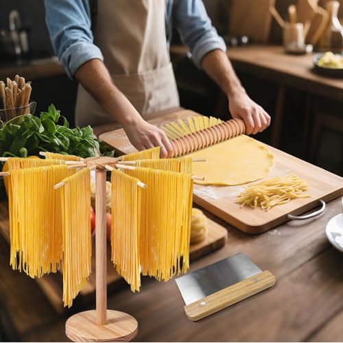 9 PCS Pasta Making Tools Set with Pasta Drying Rack (11 Count)