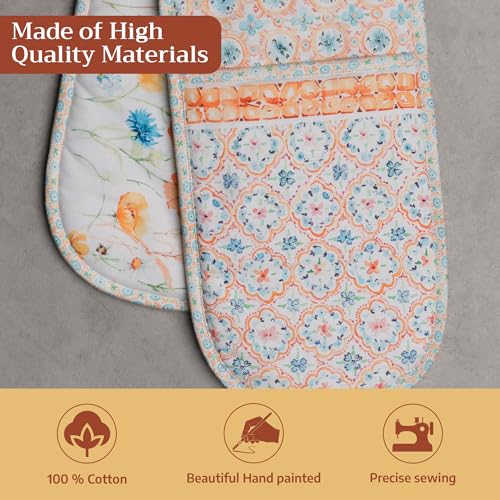 Double Oven Mitts 100% Cotton Double Oven Glove