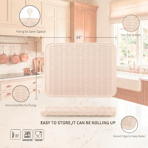 Silicone Dish Drying Mat for Multiple Usage