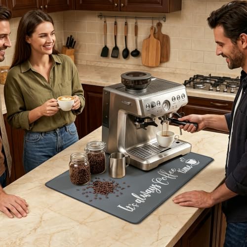 Coffee Mat 2 Pack 12x19 Inch Absorbent Non