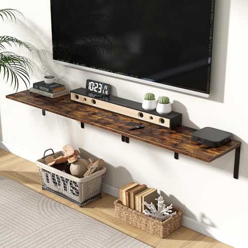 Rustic Brown 12 Inch Deep Floating Shelves Set of 2 (2 Count)