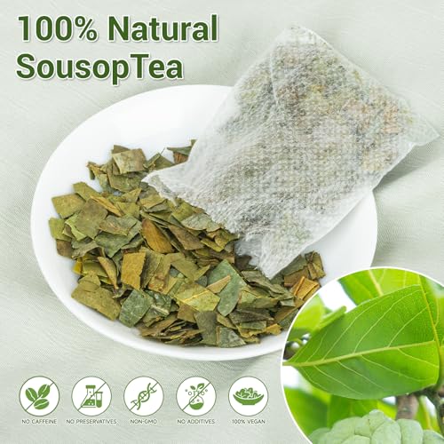 Soursop Tea 100% Natural Soursop Leaves Tea Bags for Digestion (80 Count)