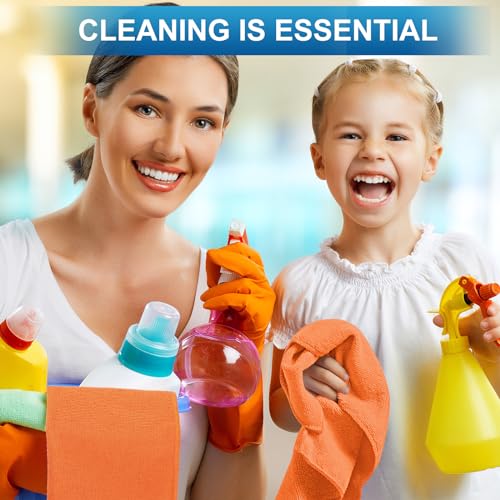 100 Pack 12'' x 12'' Microfiber Cleaning Cloths Reusable Cleaning Rags Bulk Microfiber Towels Softer Highly Absorbent Washcloths for House Kitchen Car Window