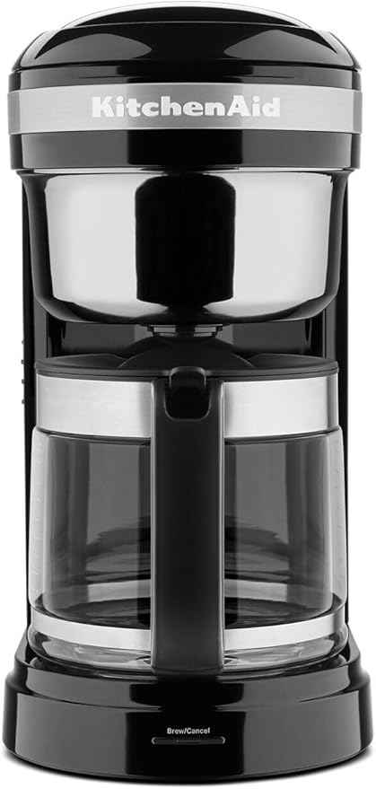 KitchenAid 12 Cup Drip Coffee Maker with Spiral Showerhead and Programmable Warming Plate - KCM1209, Onyx Black