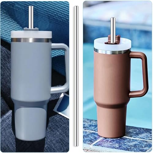 4 Pack 0.35" Wide Bore Reusable Stainless Steel Smoothie Straws (4 Count)