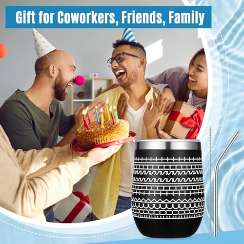 4 Pcs 12 oz Funny Message Coffee Mug Birthday White Elephant Gifts Stainless Steel Insulated Tumblers Wine Cup Gag Gift for for Employee Appreciation Coworkers Friends Father (4 Count)