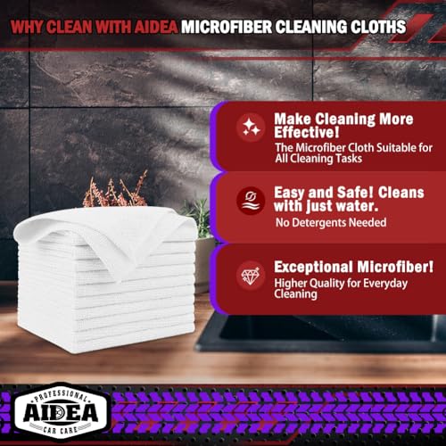 White Microfiber Cleaning Cloth 50PK (50 Count)