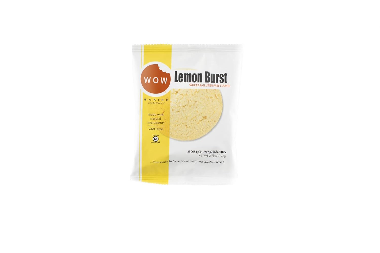 WOW Baking Company Gluten-Free Cookies, Lemon Burst, 2.75 Ounce (Pack of 12)