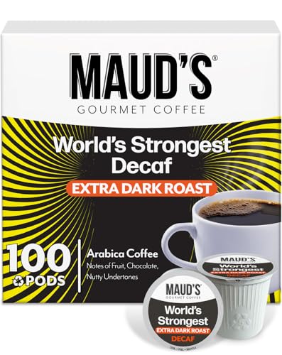 Maud’s World's Strongest Decaf Dark Roast Coffee Pods (100 Count)