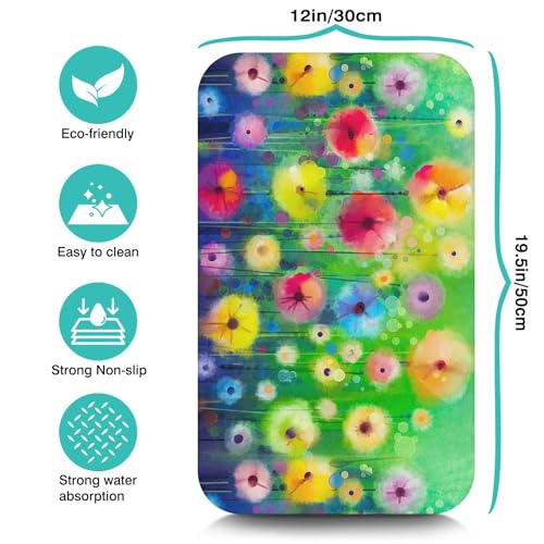 Dish Drying Mat for Kitchen Counter 20x12in Washable Quick Dish Drying Pad Rubber Backed Absorbent Draining Mat Fit Kitchen Counter