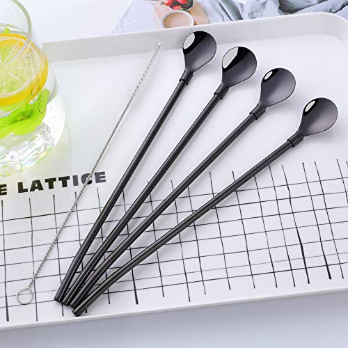 Straw Spoon 8PCS 8.5inch 18 (8 Count)