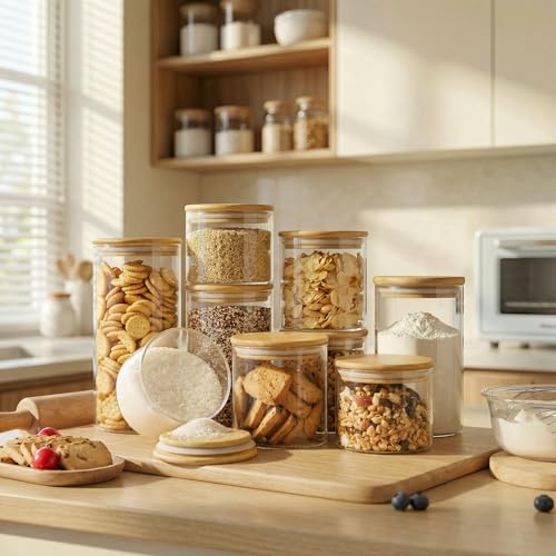 21 oz Glass Jars with Bamboo Lids (4 Count)