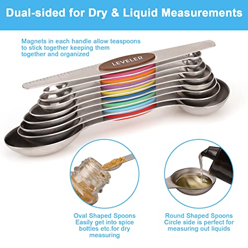 9 PCS MultiColor Magnetic Measuring Spoons Set