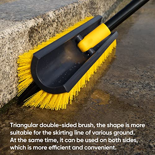 Double Sided Floor Scrub Brush Triangle Brush Heavy Duty 65.5"