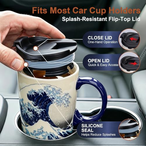 17oz Ceramic Travel Mug with Lid