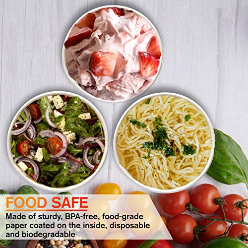 White Disposable Paper Coffee Cups with Lids (50 Count)
