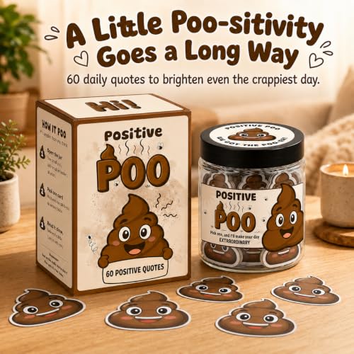 Positive Poo Jar with 60 Affirmation Cards (5 Count)
