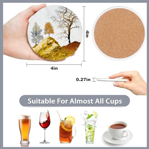 Drink Coasters Set of 6 with Holder