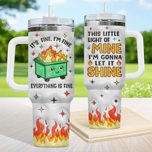 Dumpster Fire This Little 40 oz Tumbler with Handle